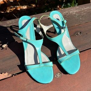 Vintage Y2K Tommy Hilfiger Women's Blue Strappy Sandals Size 9
